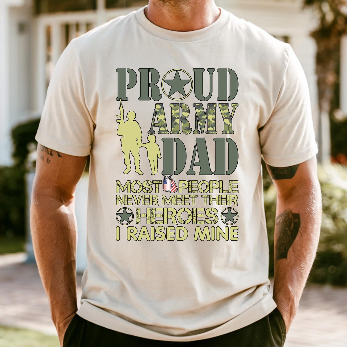 Proud Army Dad Shirt, Fathers Day Gift, Comfort Colors US America Tee, Most People Never Meet Their Heroes Vintage Tshirt
