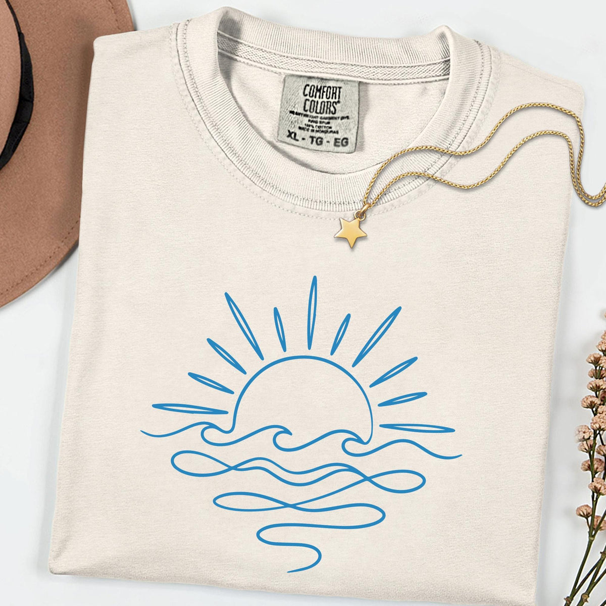 Comfort Colors® Sunrise Summer T-Shirt, Summer Shirt, Gift For Women, Distressed Beach Shirt, Summer Women Shirt