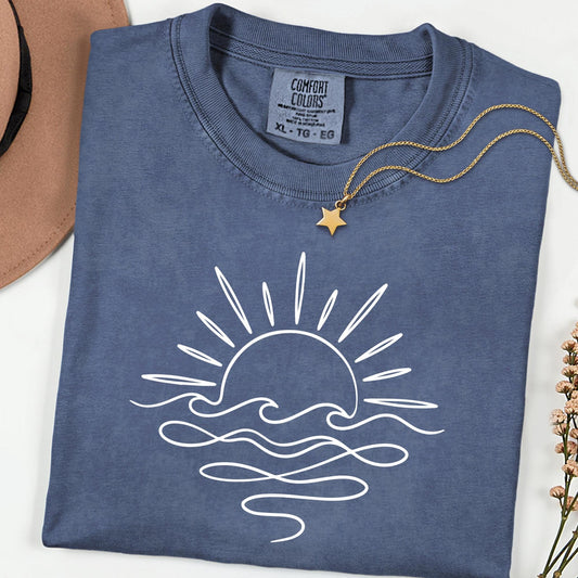 Comfort Colors® Sunrise Summer T-Shirt, Summer Shirt, Gift For Women, Distressed Beach Shirt, Summer Women Shirt