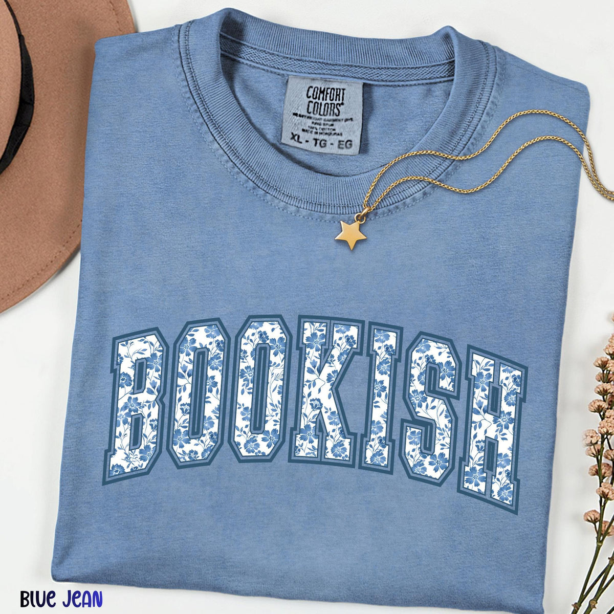 Bookish Floral Comfort Colors® Shirt, Retro Reader Tee, Cozy Book Lover Gift, Librarian Graphic Shirt, Vintage Reading Tshirt
