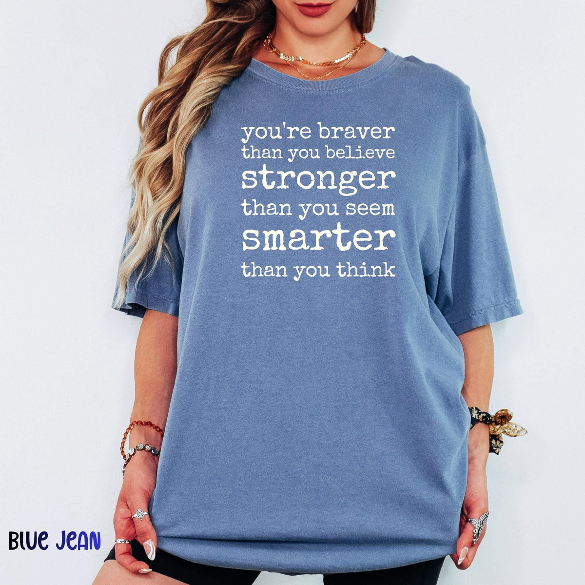 You're Braver Than You Believe, Inspirational Quote Tee, Comfort Colors Graphic, Motivational Minimalist Design, Positive Affirmation Gift