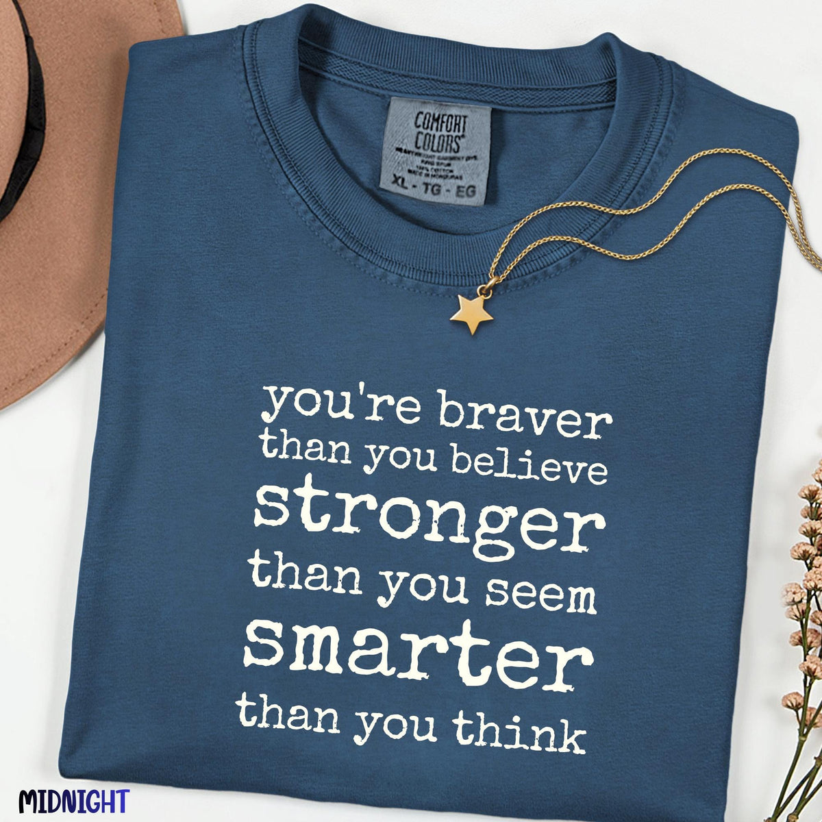 You're Braver Than You Believe, Inspirational Quote Tee, Comfort Colors Graphic, Motivational Minimalist Design, Positive Affirmation Gift