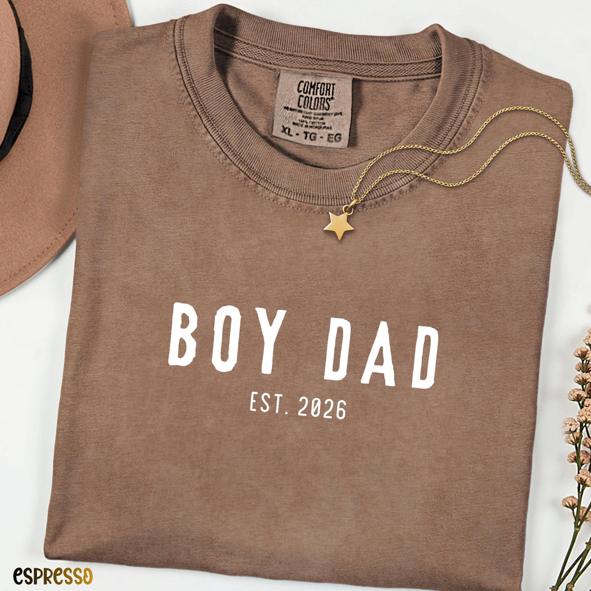 Custom Boy Dad Shirt, Comfort Colors® Boy Dad Tee, Minimalist Father Apparel, Custom EST Gift, New Dad Announcement