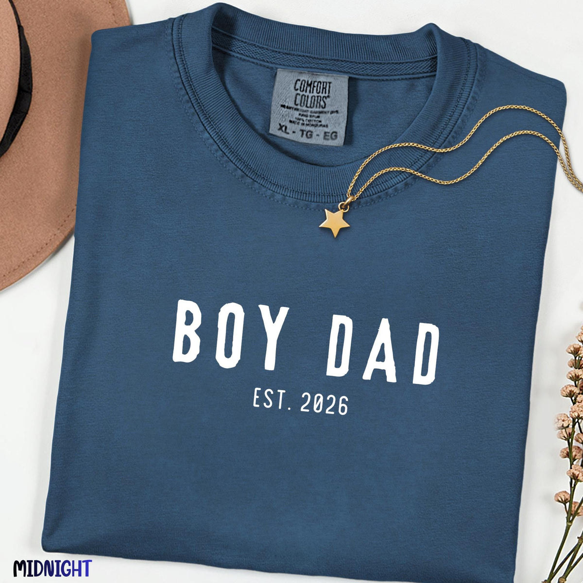 Custom Boy Dad Shirt, Comfort Colors® Boy Dad Tee, Minimalist Father Apparel, Custom EST Gift, New Dad Announcement