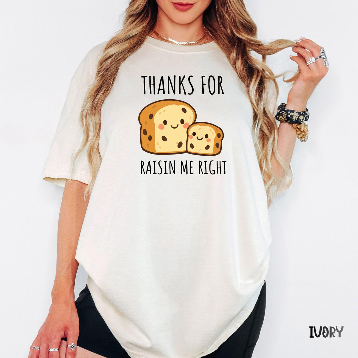 Thanks For Raisin Me Right Comfort Colors® T-Shirt, Funny Mom Pun Shirt, Mother's Day Gift Tee, Raisin Bread Pun, Casual Mom Shirt