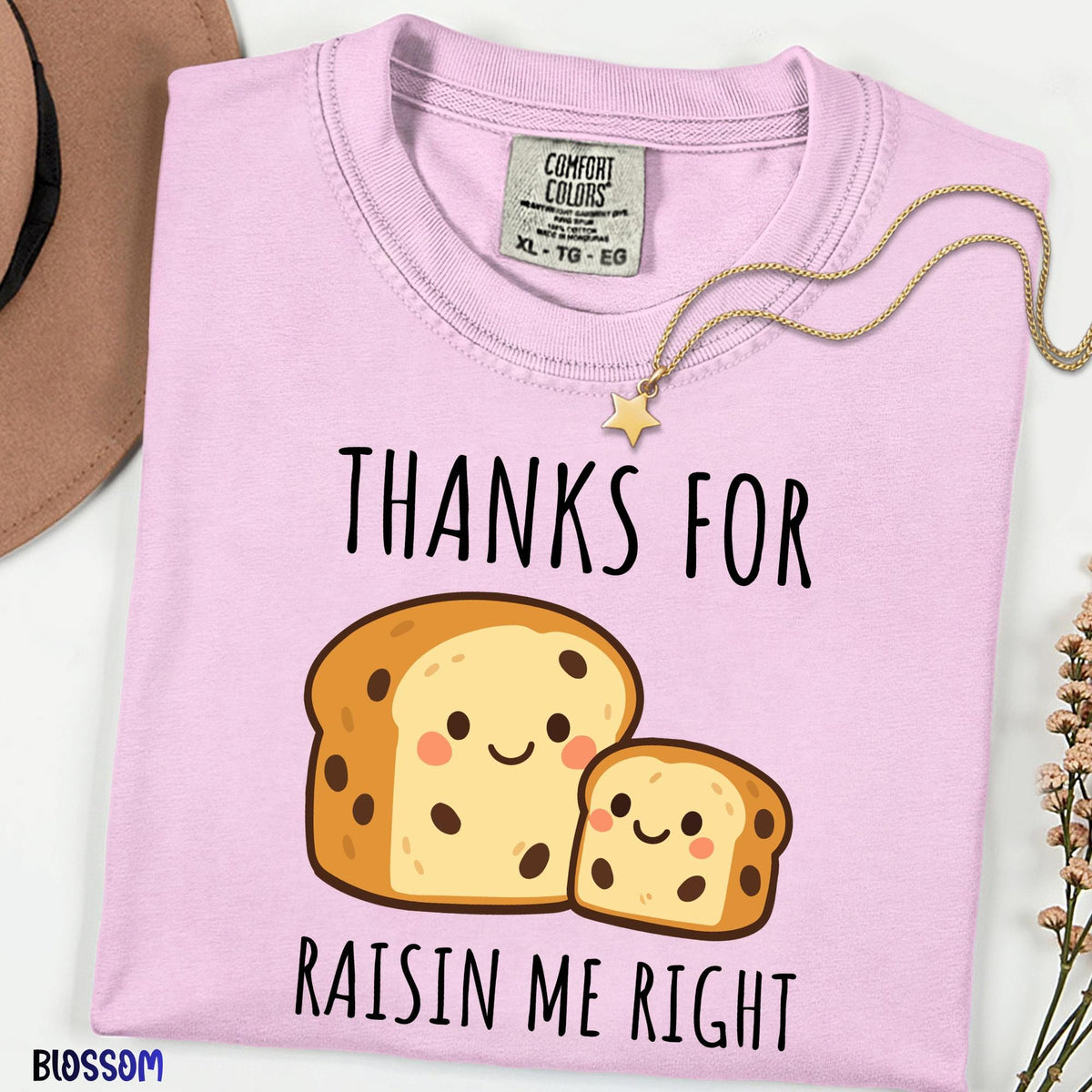 Thanks For Raisin Me Right Comfort Colors® T-Shirt, Funny Mom Pun Shirt, Mother's Day Gift Tee, Raisin Bread Pun, Casual Mom Shirt