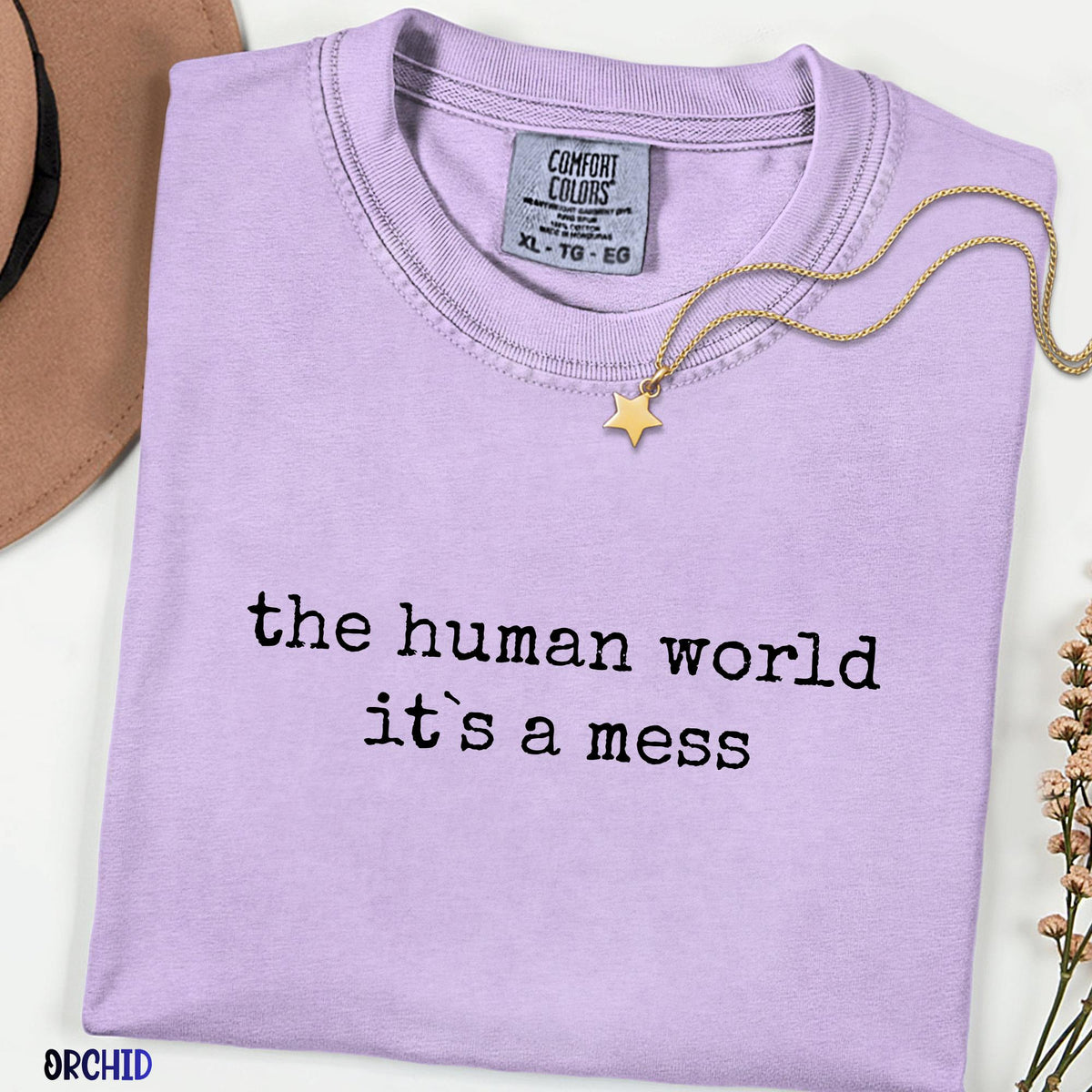The Human World Is A Mess Comfort Colors® Shirt, Mermaid Inspired Crab Tee, Funny Sarcastic Sea Animal Shirt, Ocean Humor Graphic Tee