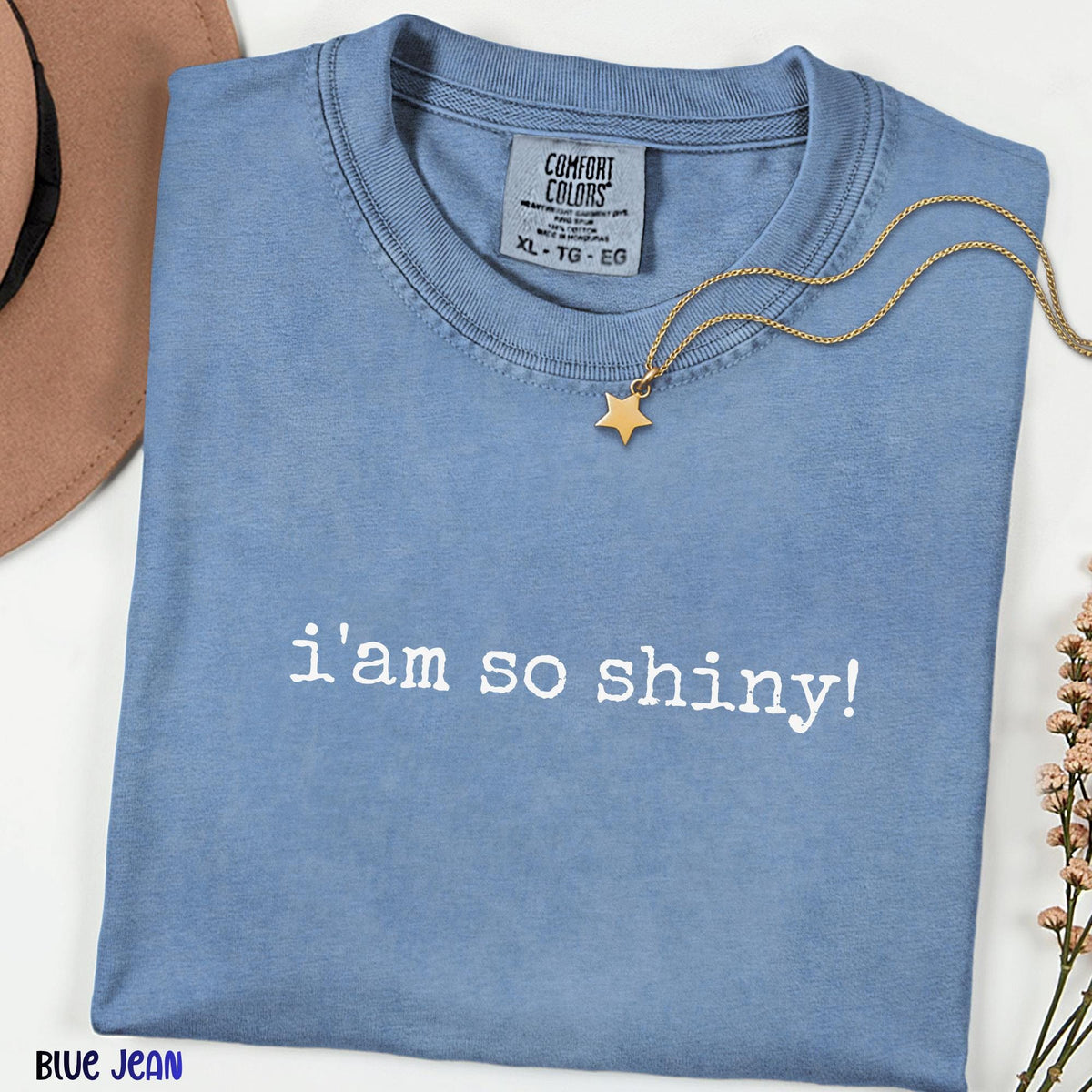 I Am So Shiny Shirt, Cute Positive Quote Tee, Aesthetic Graphic T-Shirt, Comfort Colors Style Soft Tshirt, Funny Self Love Gift Top
