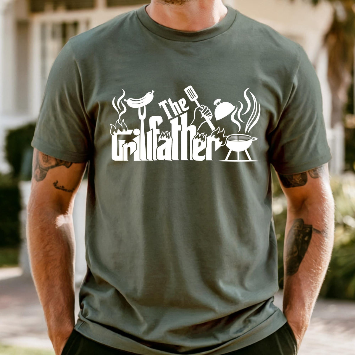 The Grillfather Shirt Fathers Day Gift, Backyard Dad Shirt, Barbeque Daddy Tee