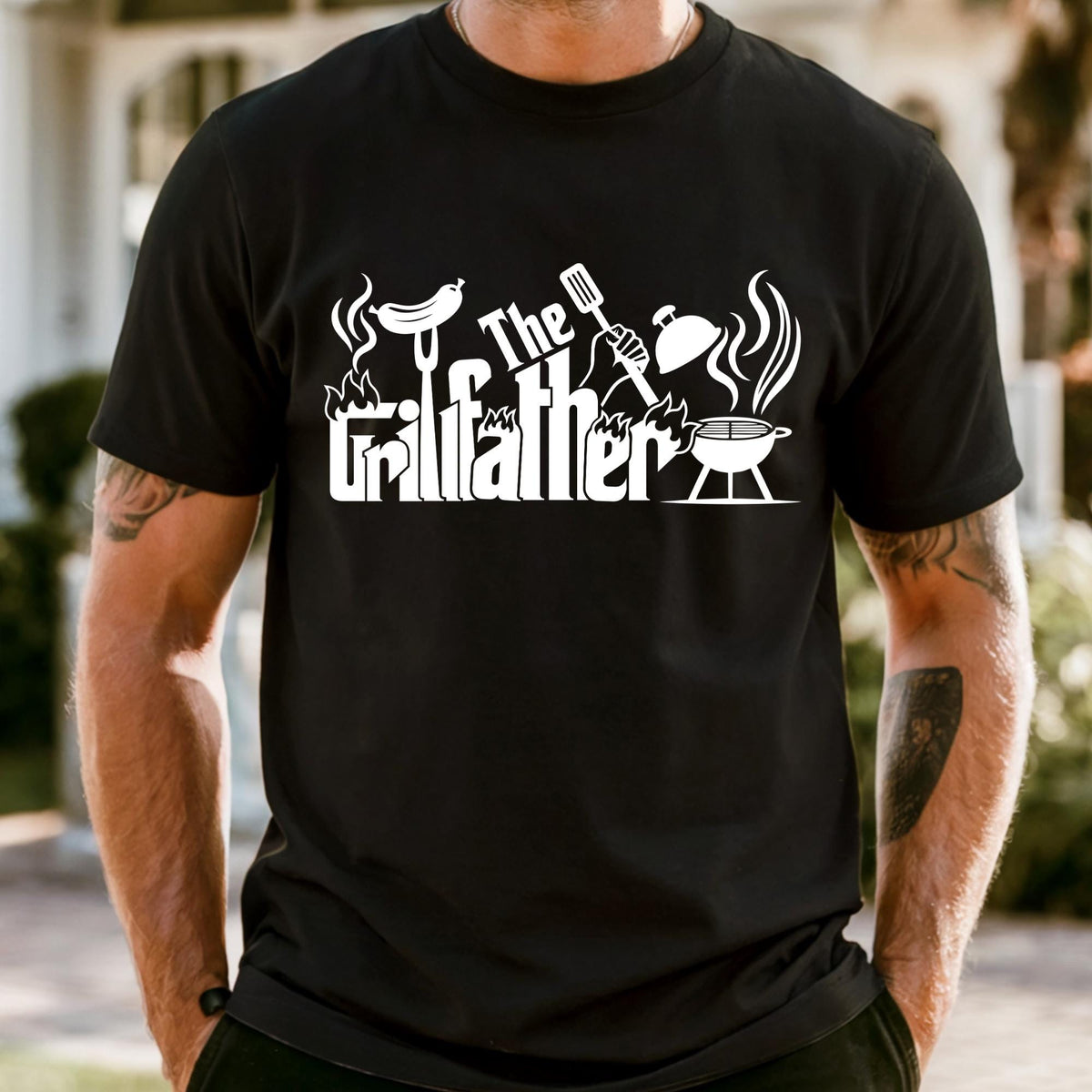 The Grillfather Shirt Fathers Day Gift, Backyard Dad Shirt, Barbeque Daddy Tee
