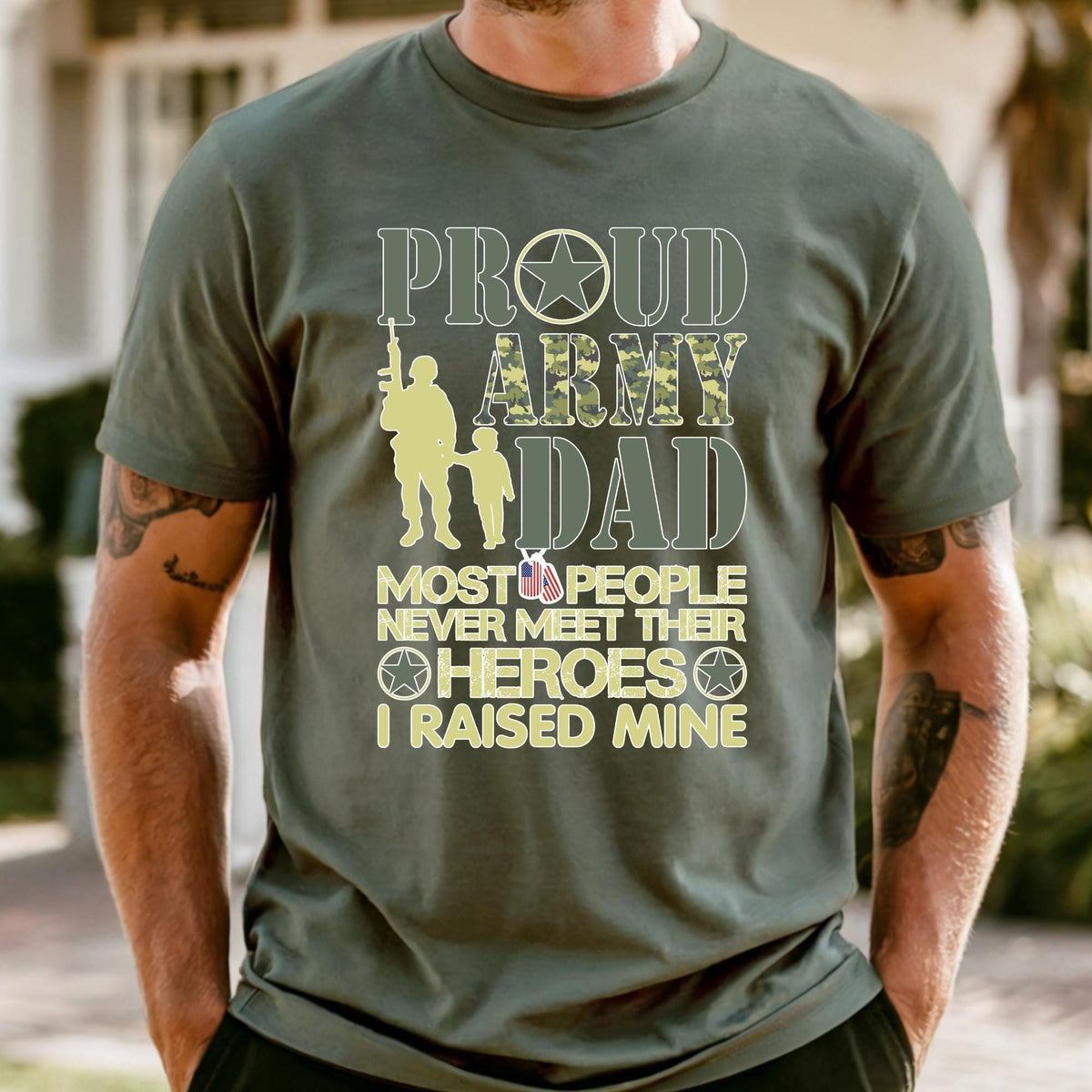 Proud Army Dad Shirt, Fathers Day Gift, Comfort Colors US America Tee, Most People Never Meet Their Heroes Vintage Tshirt