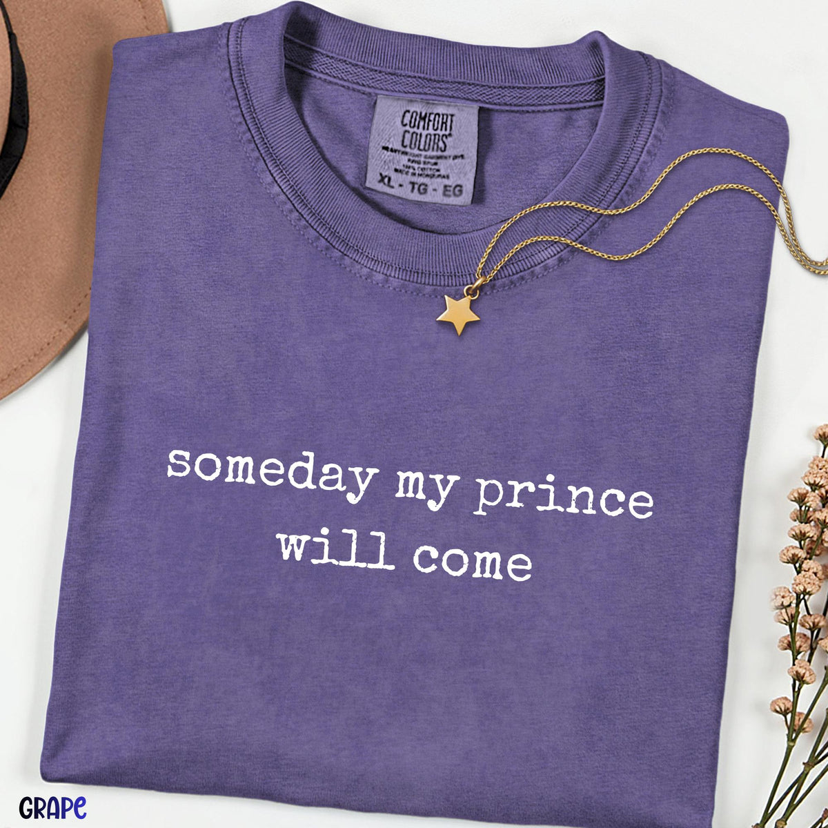 Someday My Prince Will Come Shirt, Snow White Inspired Princess Tee, Fairytale Vintage Style Comfort Colors Park Outfit, Minimal Quote Shirt
