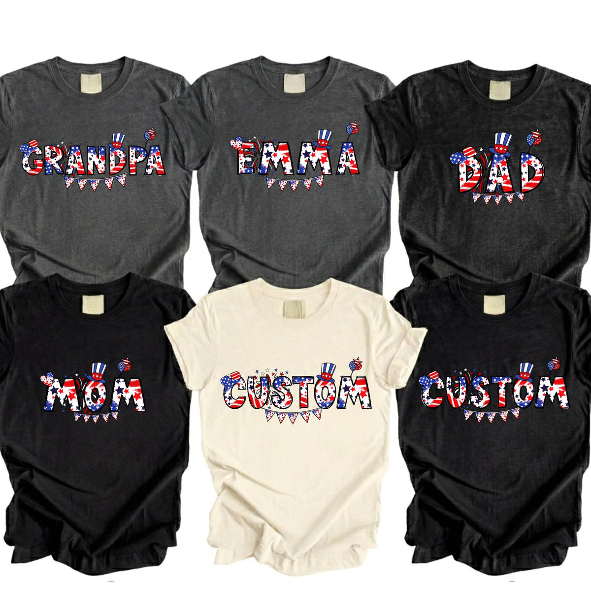 Comfort Colors® Custom 4th Of July Shirt, Family Matching Tee, Celebration Shirt, USA Shirt, Patriotic Custom Name Shirt, Kids Tees