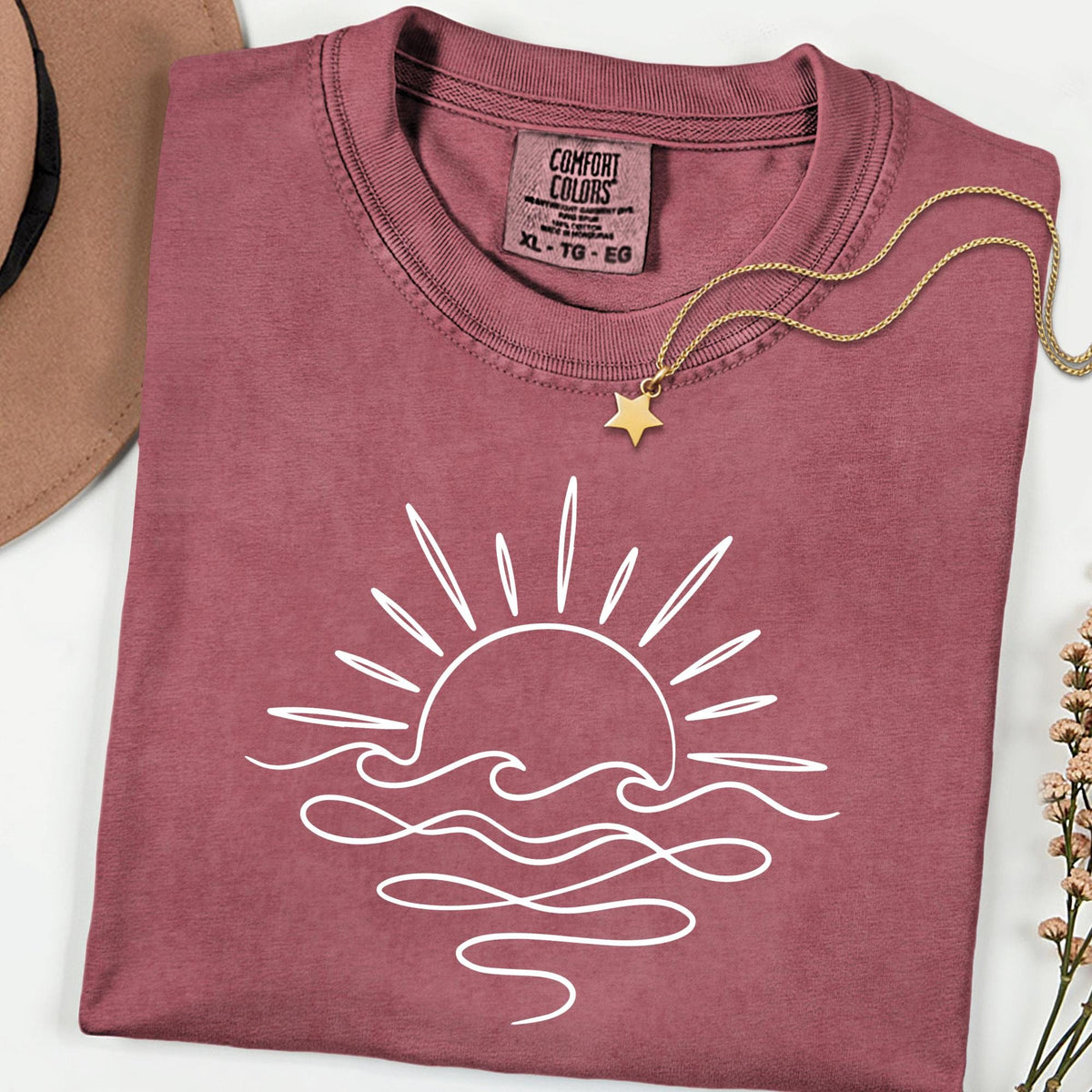 Comfort Colors® Sunrise Summer T-Shirt, Summer Shirt, Gift For Women, Distressed Beach Shirt, Summer Women Shirt