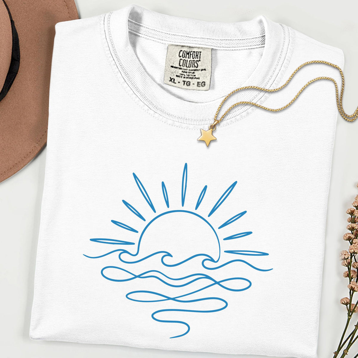Comfort Colors® Sunrise Summer T-Shirt, Summer Shirt, Gift For Women, Distressed Beach Shirt, Summer Women Shirt