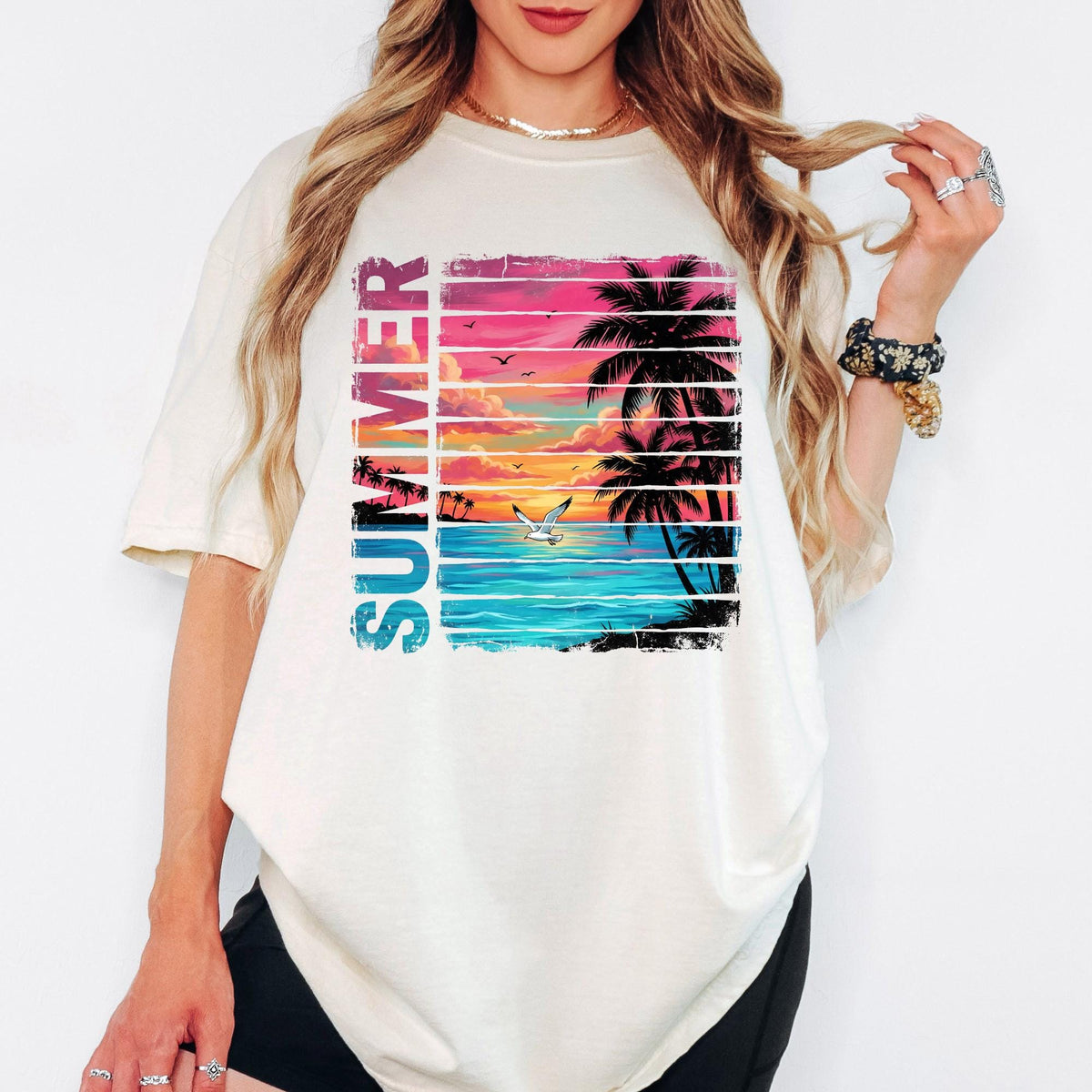 Comfort Colors® Summer Beach T-Shirt, Palm Shirt, Gift For Women, Beach Shirt, Summer Women Shirt