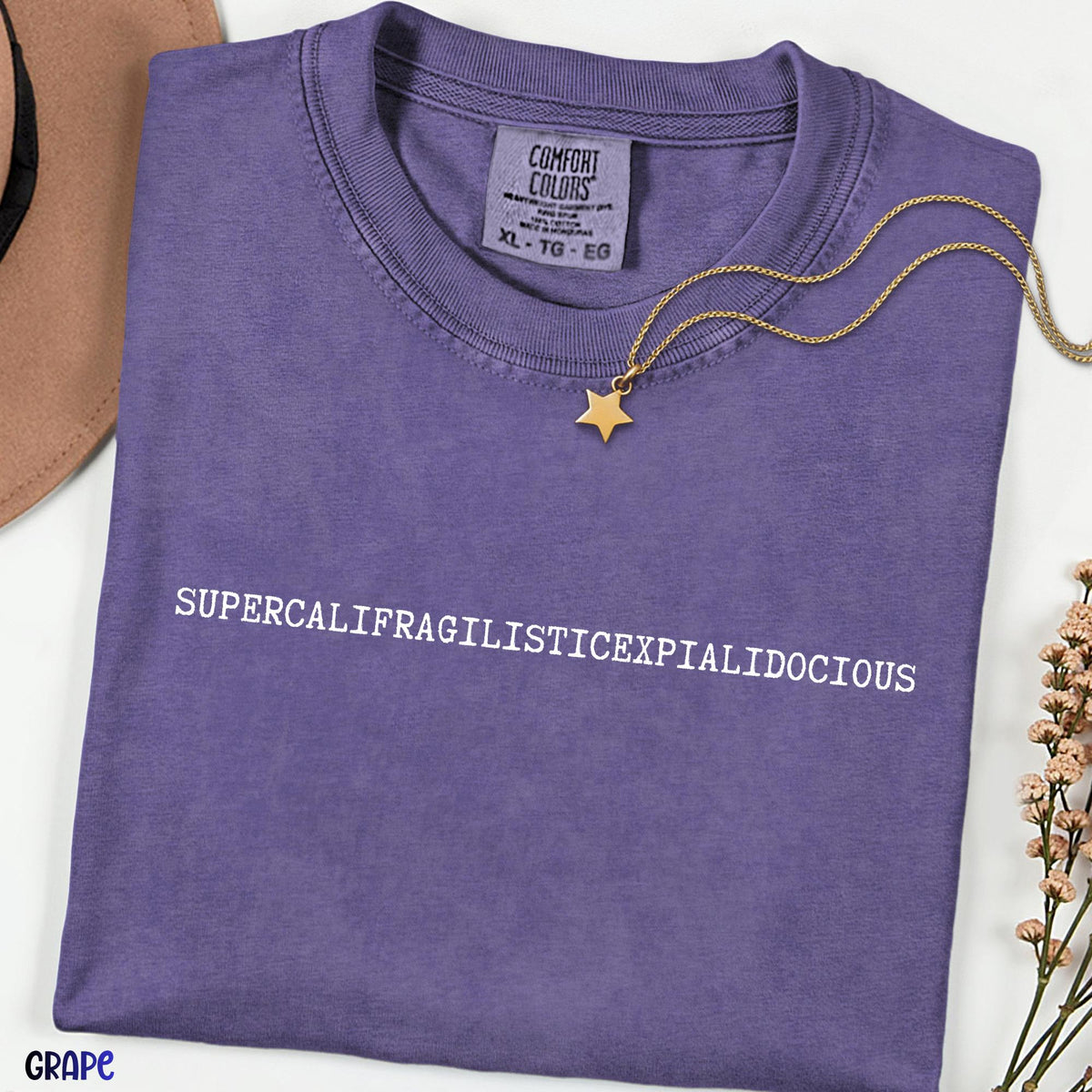 Supercalifragilisticexpialidocious Shirt, Minimalist Word Nerd Tee, Book Lover Gift, English Teacher Shirt, Whimsical Comfort Colors Tee