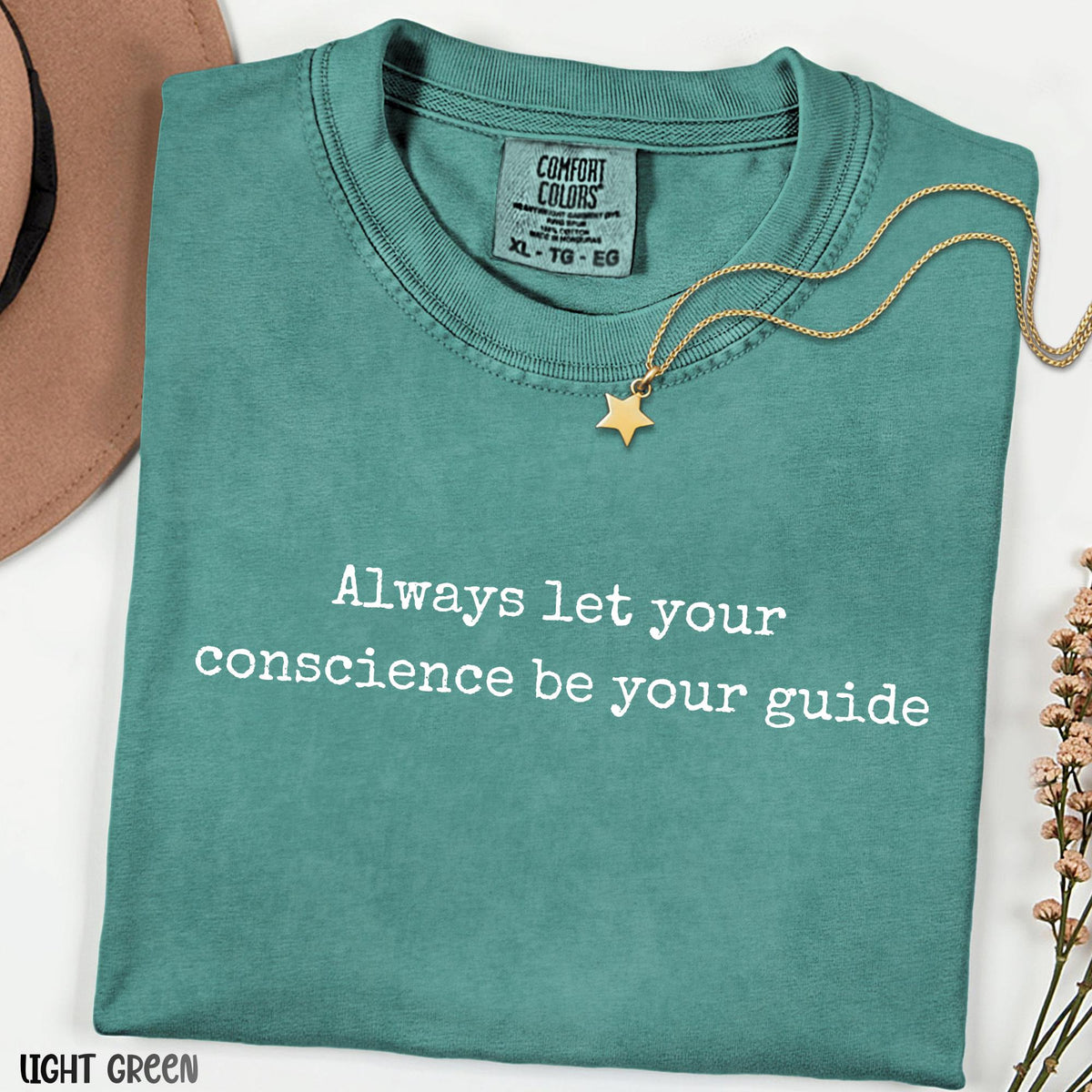 Always Let Your Conscience Be Your Guide Shirt, Inspirational Quote Comfort Colors Tee, Disney World Family Vacation Tee
