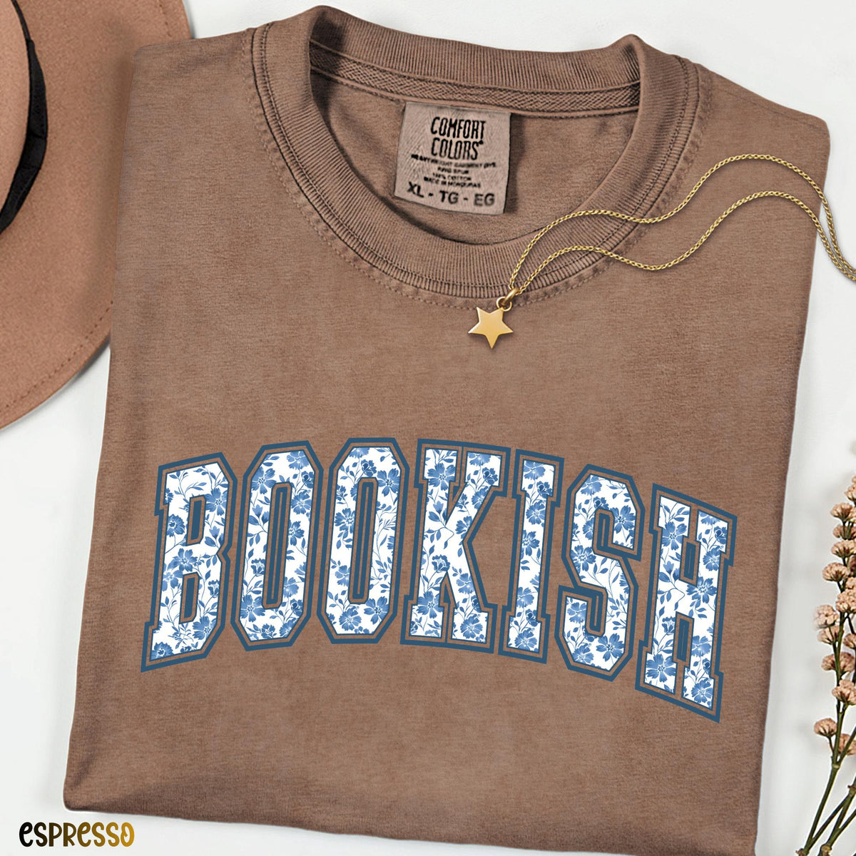 Bookish Floral Comfort Colors® Shirt, Retro Reader Tee, Cozy Book Lover Gift, Librarian Graphic Shirt, Vintage Reading Tshirt