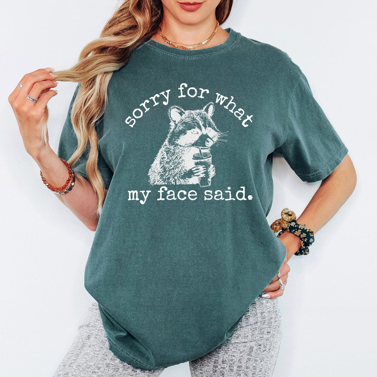 Sorry For What My Face Said Shirt, Comfort Colors® Raccoon Meme Shirt 90s Vintage Funnny Shirt