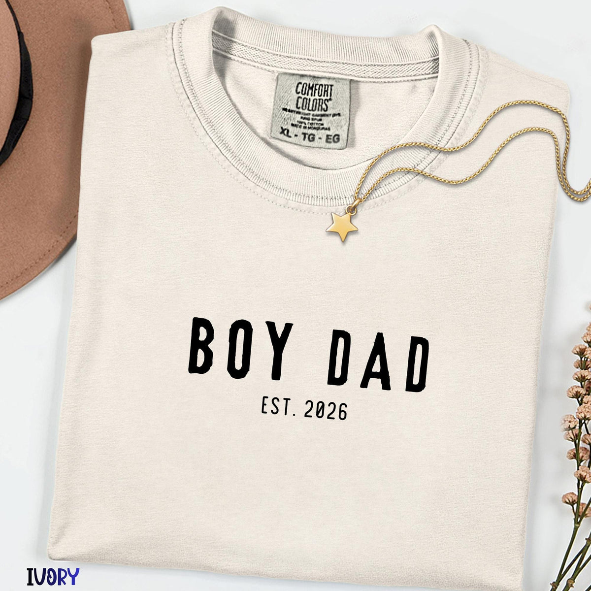 Custom Boy Dad Shirt, Comfort Colors® Boy Dad Tee, Minimalist Father Apparel, Custom EST Gift, New Dad Announcement