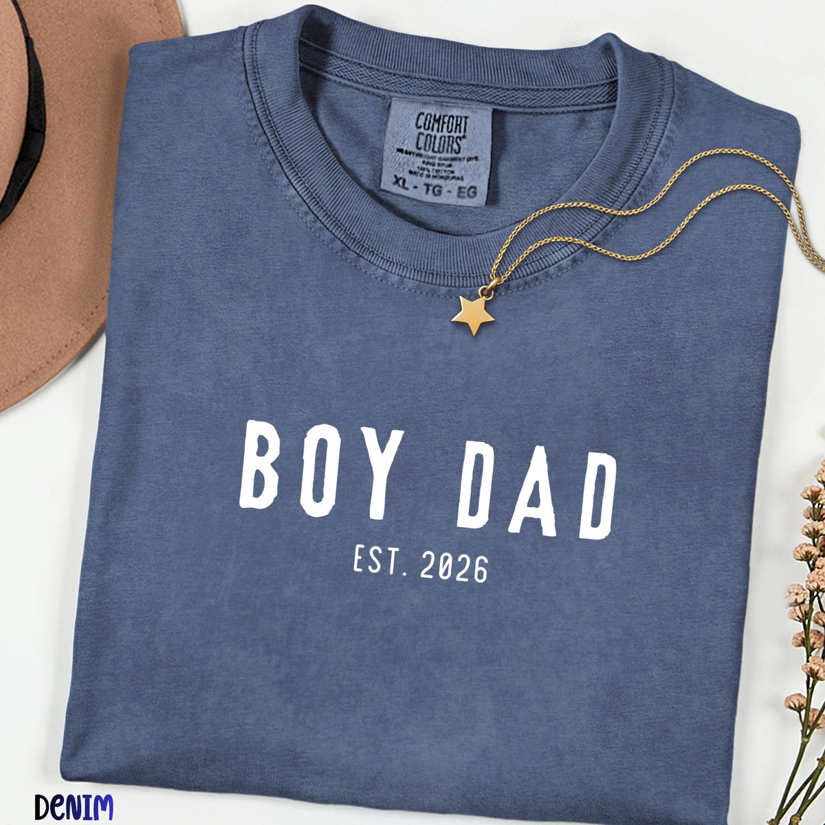 Custom Boy Dad Shirt, Comfort Colors® Boy Dad Tee, Minimalist Father Apparel, Custom EST Gift, New Dad Announcement