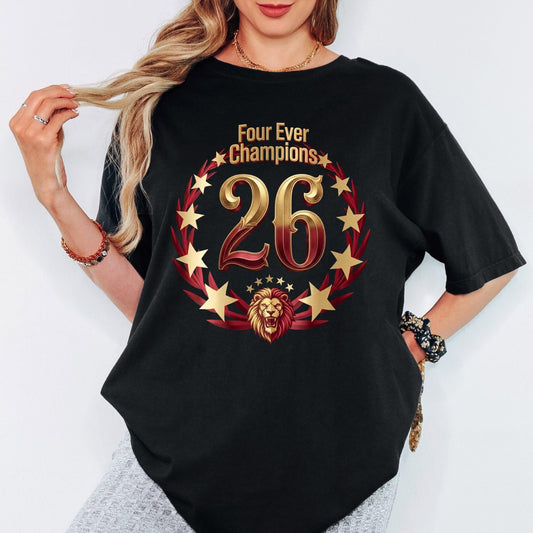 Four Ever Champions Shirt, 26th Champion Tshirt, Turkiye Victory Tee, 2026 Championship Yellow Red Celebration Shirt
