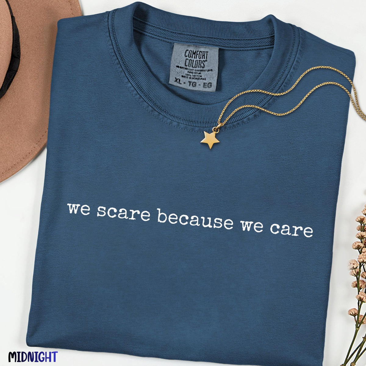 We Scare Because We Care Comfort Colors Shirt, Funny Monster Quote Tee, Minimalist Family Vacation T-shirt, Cute Retro Graphic Tee