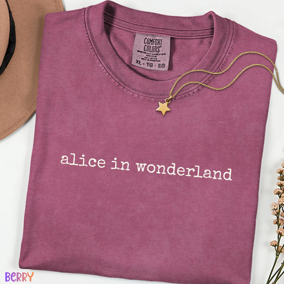 Alice in Wonderland Comfort Colors Shirt, We're All Mad Here Tee, Minimalist Wonderland Shirt, Vintage Storybook Tee