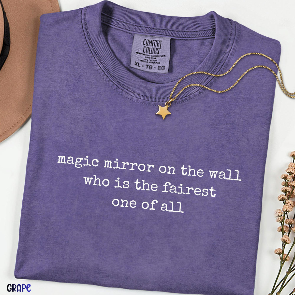 Magic Mirror On The Wall Comfort Colors Shirt, Minimalist Quote Tee, Vintage Fairy Tale Inspired Shirt, Aesthetic Graphic Tshirt, Unisex Tee