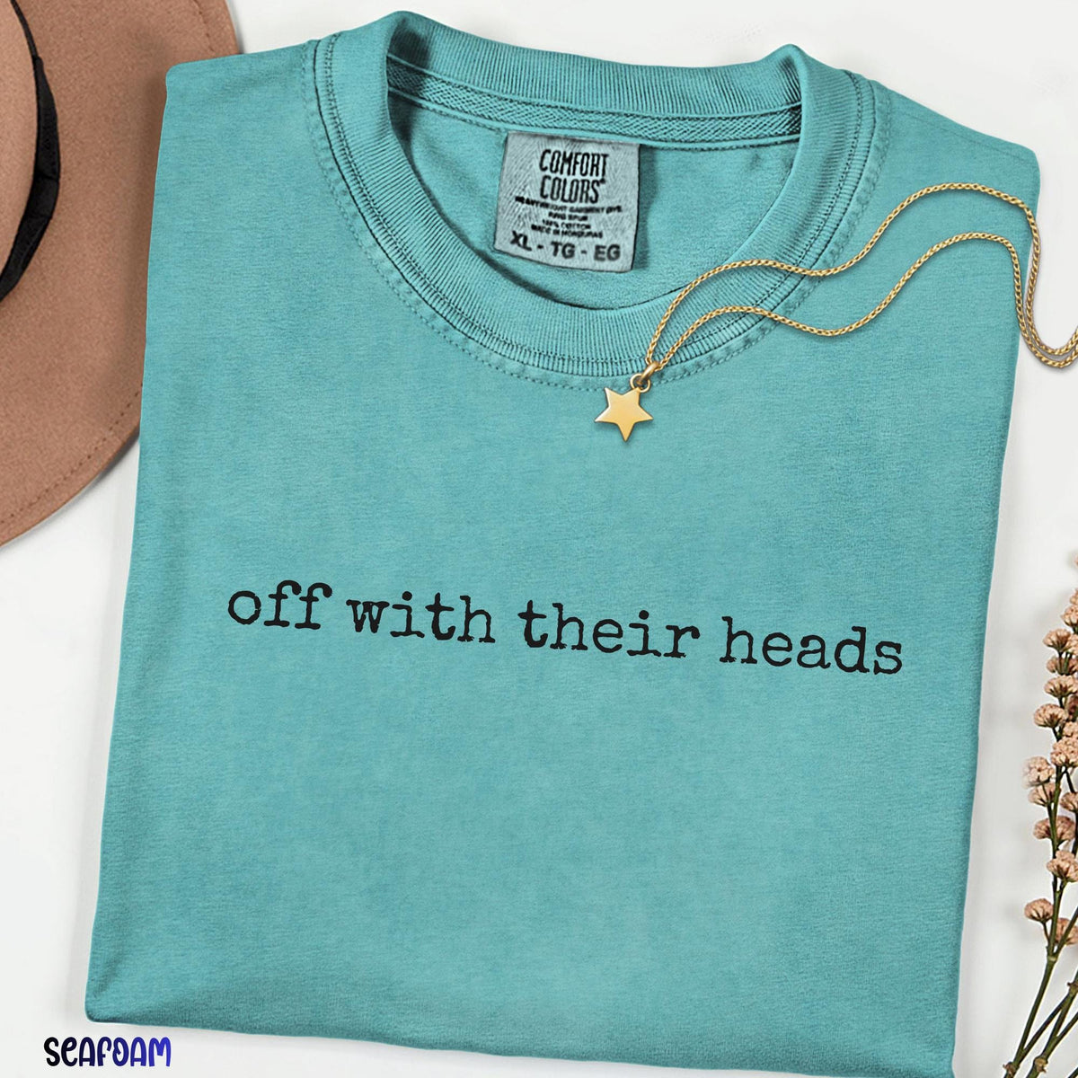 Off With Their Heads Shirt, Wonderland Inspired Quote Tee, Comfort Colors Graphic Shirt, Queen Inspired Minimalist Tee ,Whimsical Gift