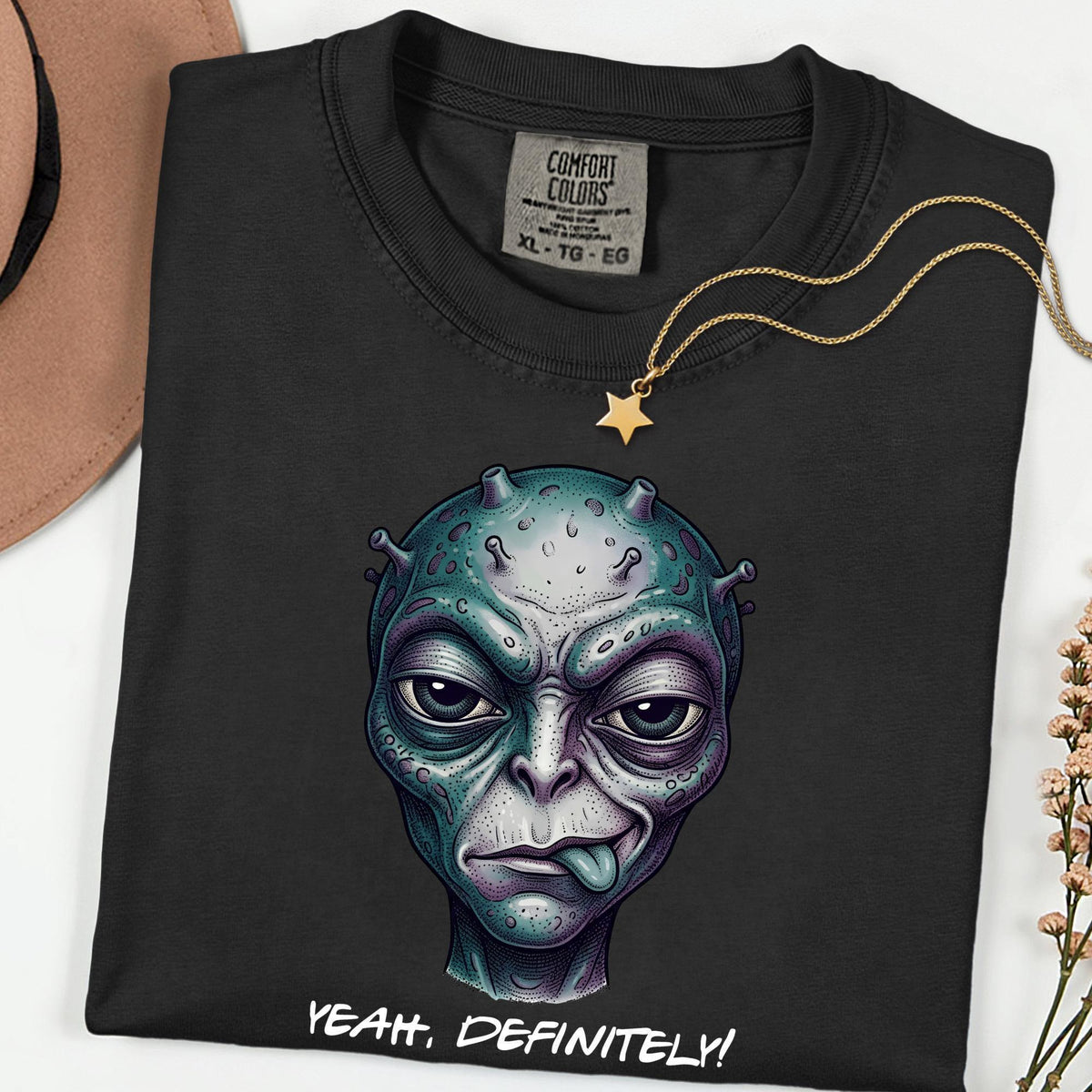 Comfort Colors® Sarcastic Wolfman Shirt, Dark Universe Family Matching Tee, Yeah Definitely Funny Vintage Gothic Trip Shirt