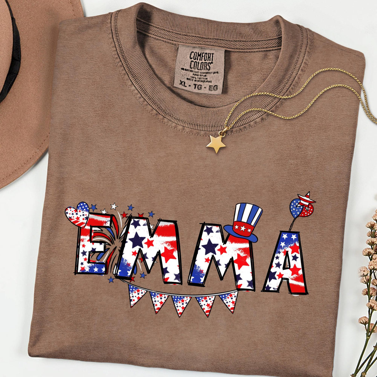 Comfort Colors® Custom 4th Of July Shirt, Family Matching Tee, Celebration Shirt, USA Shirt, Patriotic Custom Name Shirt, Kids Tees