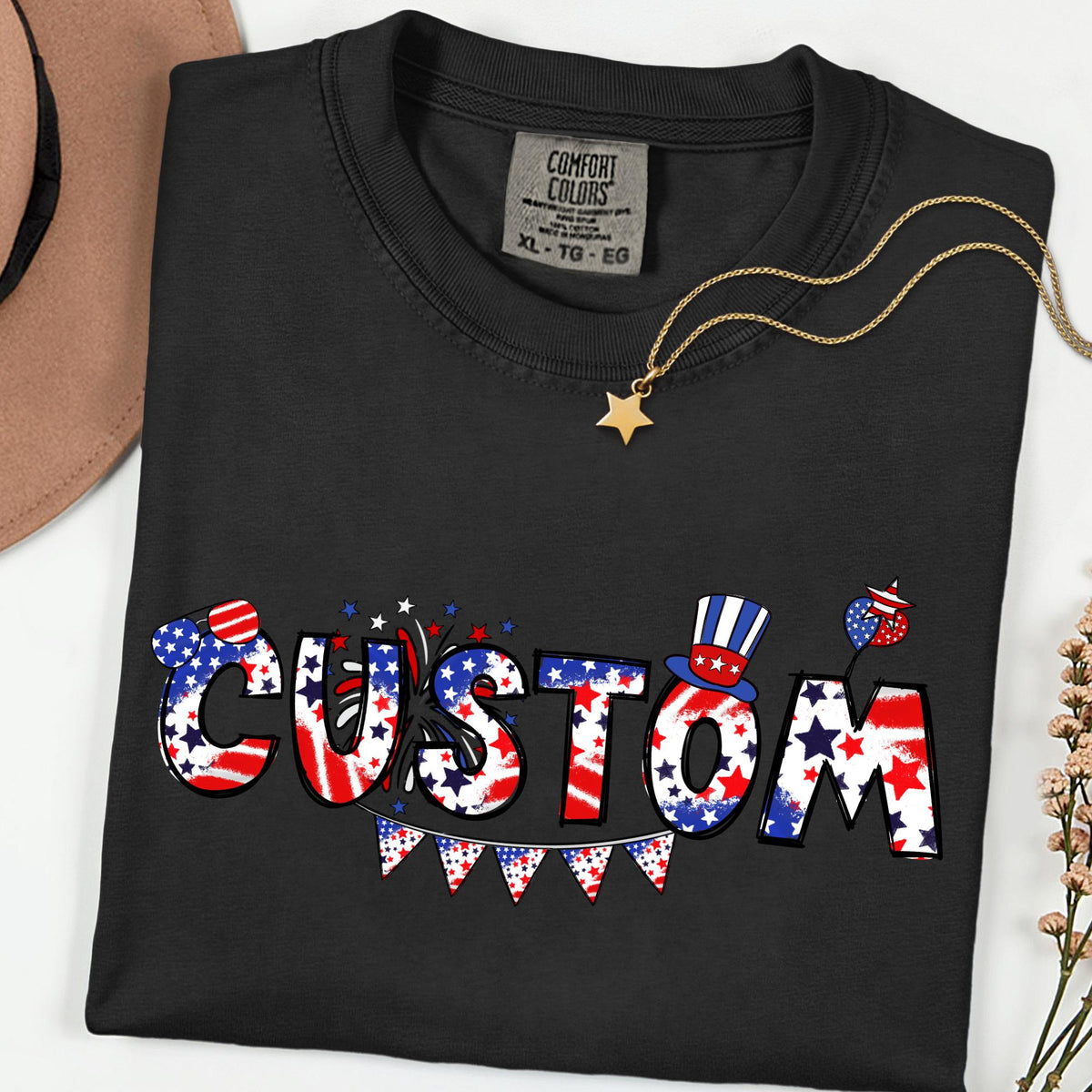 Comfort Colors® Custom 4th Of July Shirt, Family Matching Tee, Celebration Shirt, USA Shirt, Patriotic Custom Name Shirt, Kids Tees