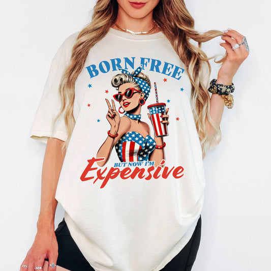 Comfort Colors® Born Free 4th of July Shirt, Vintage Patriotic Shirt, Retro Independence Day Tee