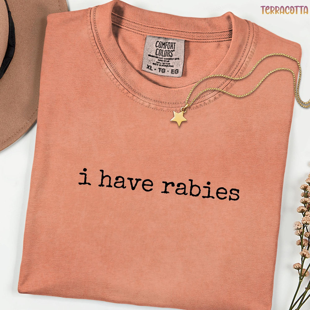 I Have Rabies Comfort Colors Shirt, Funny Sarcastic Meme Tee, Dark Humor Unhinged Graphic T-Shirt, Vintage Style Women’s Casual Funny Top