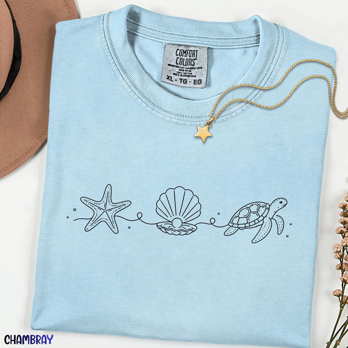Comfort Colors Beach Shirt, Ocean Turtle Tee, Summer Vacation T-Shirt, Sea Turtle Graphic Shirt, Coastal Gift for Women
