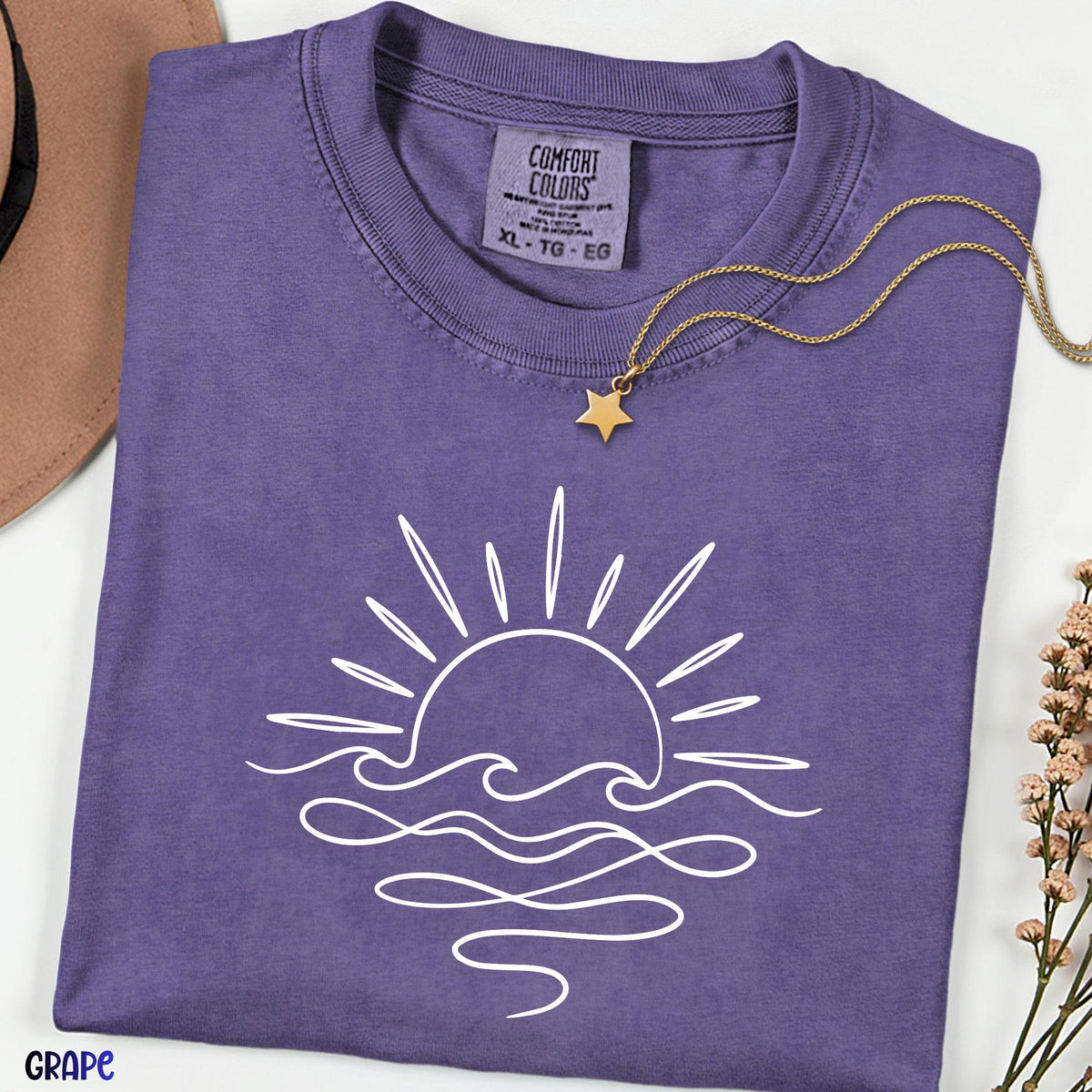 Comfort Colors Sun Shirt, Summer Graphic Tee, Beach Vacation T-Shirt for Women, Positive Vibes Shirt, Gift for Her