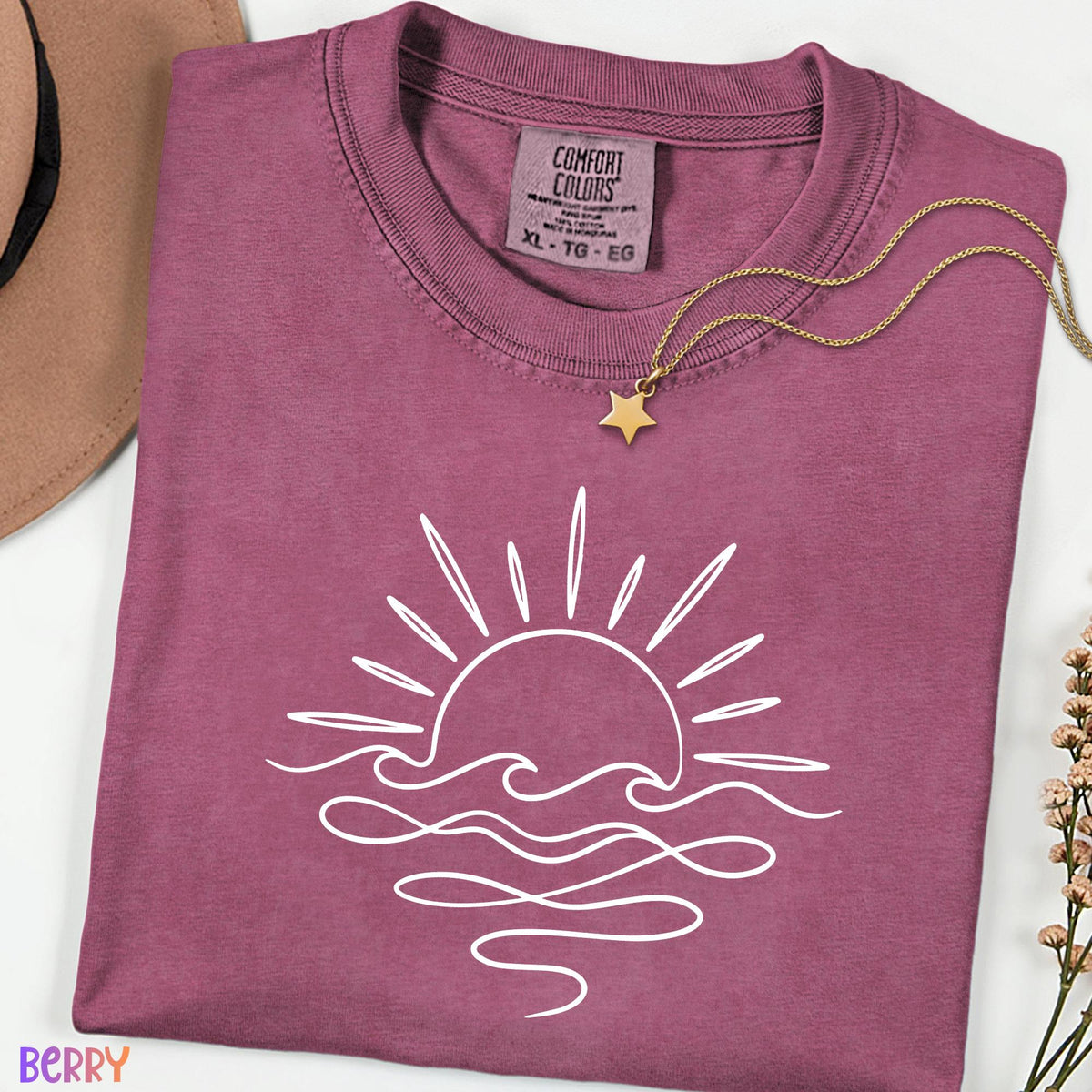 Comfort Colors Sun Shirt, Summer Graphic Tee, Beach Vacation T-Shirt for Women, Positive Vibes Shirt, Gift for Her