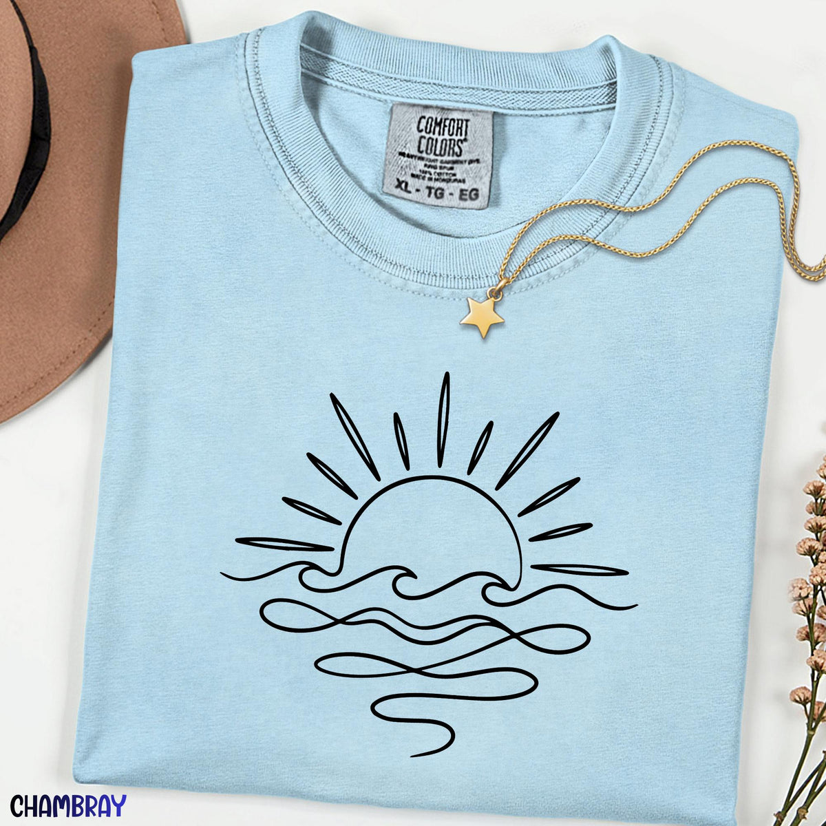 Comfort Colors Sun Shirt, Summer Graphic Tee, Beach Vacation T-Shirt for Women, Positive Vibes Shirt, Gift for Her