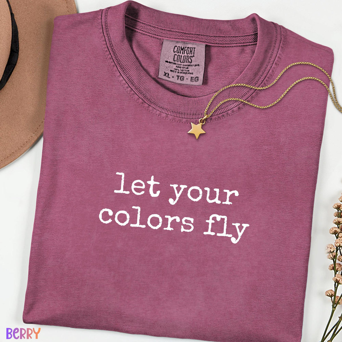 Comfort Colors Let Your Colors Shirt, Minimalist Quote Tee Unisex, Nature Inspired Wind Aesthetic Graphic T-Shirt, Boho Summer Top