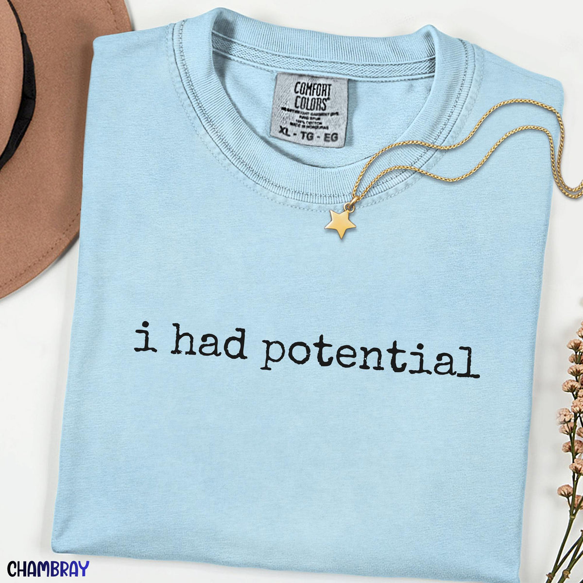I Had Potential Comfort Colors Shirt, Funny Self Deprecating Tee, Minimalist Sarcastic Meme Shirt, Nerdy Book Lover Graphic TShirt