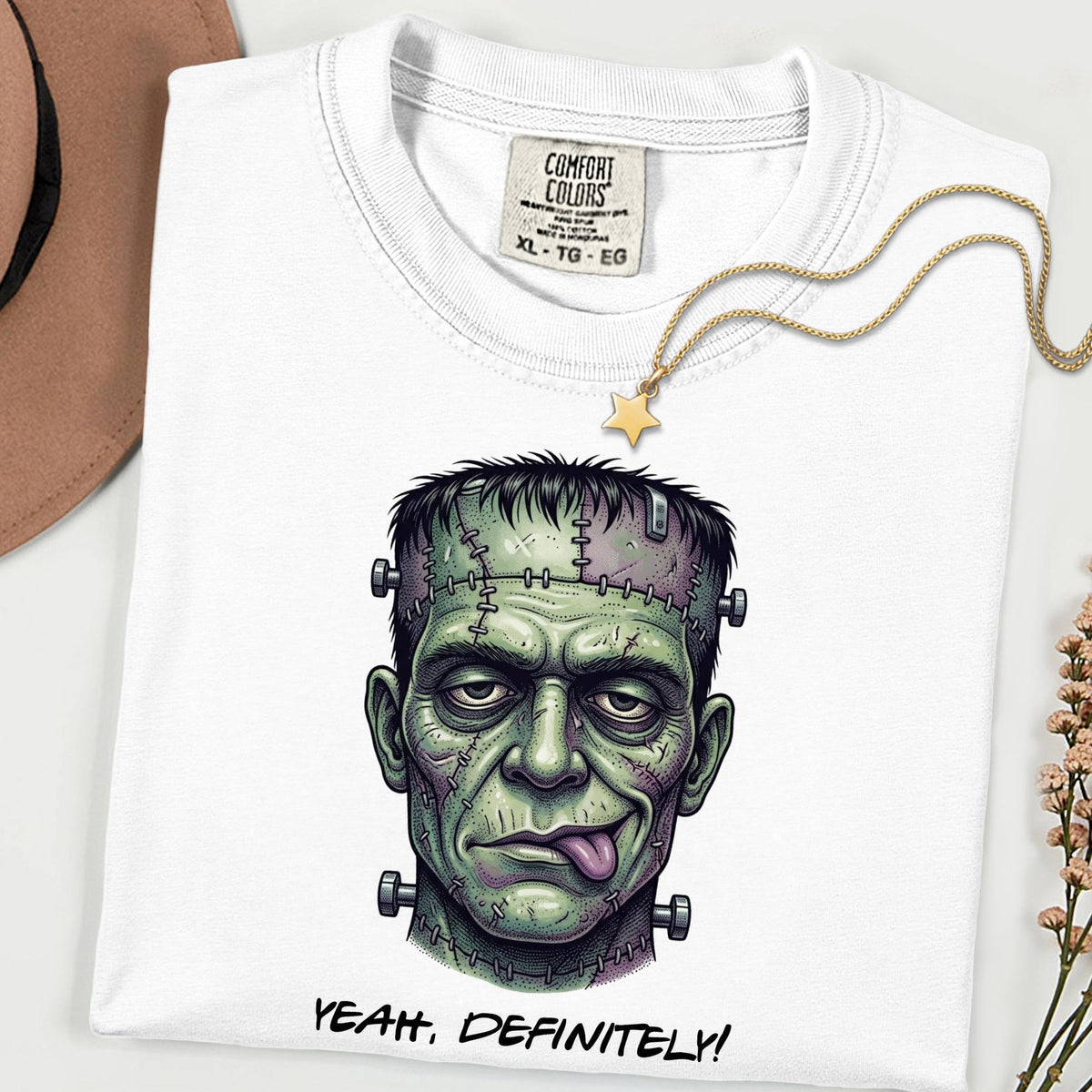 Comfort Colors® Sarcastic Wolfman Shirt, Dark Universe Family Matching Tee, Yeah Definitely Funny Vintage Gothic Trip Shirt