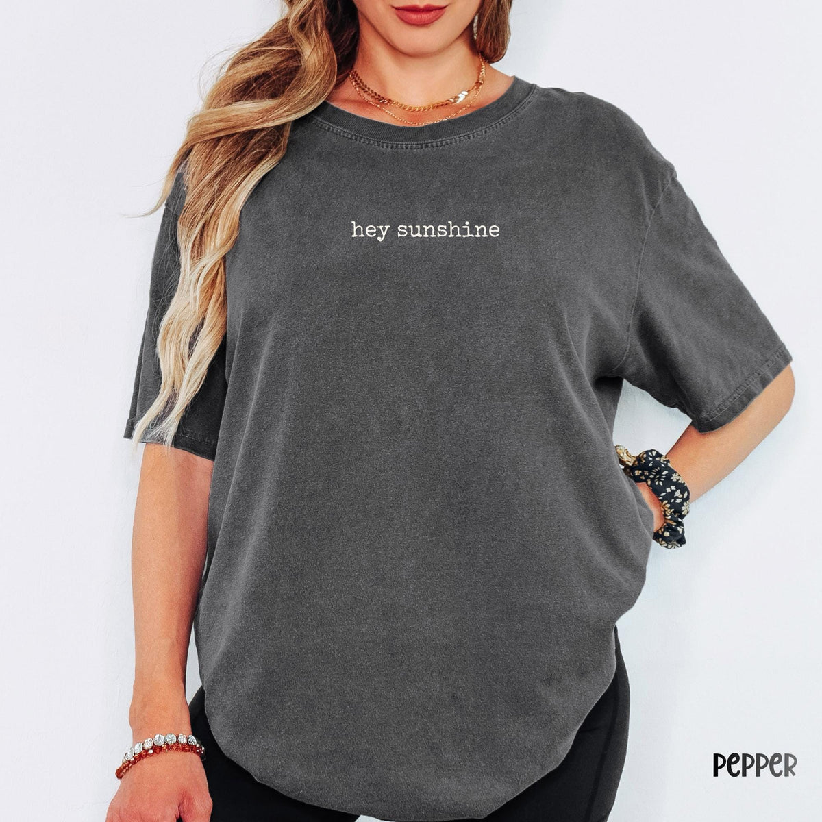 Hey Sunshine Comfort Colors® Shirt, Retro 70s Boho Graphic Tee, Positive Vibes Vintage Style T-shirt, Motivational Inspirational Casual Tee