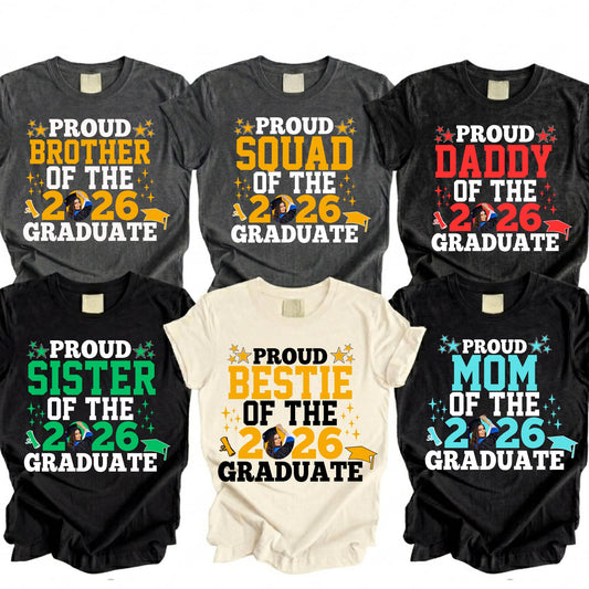 Comfort Colors® Graduate 2026 Shirt, Custom Photo Proud Family of the 2026 Graduate Tshirt, Family Matching Tee