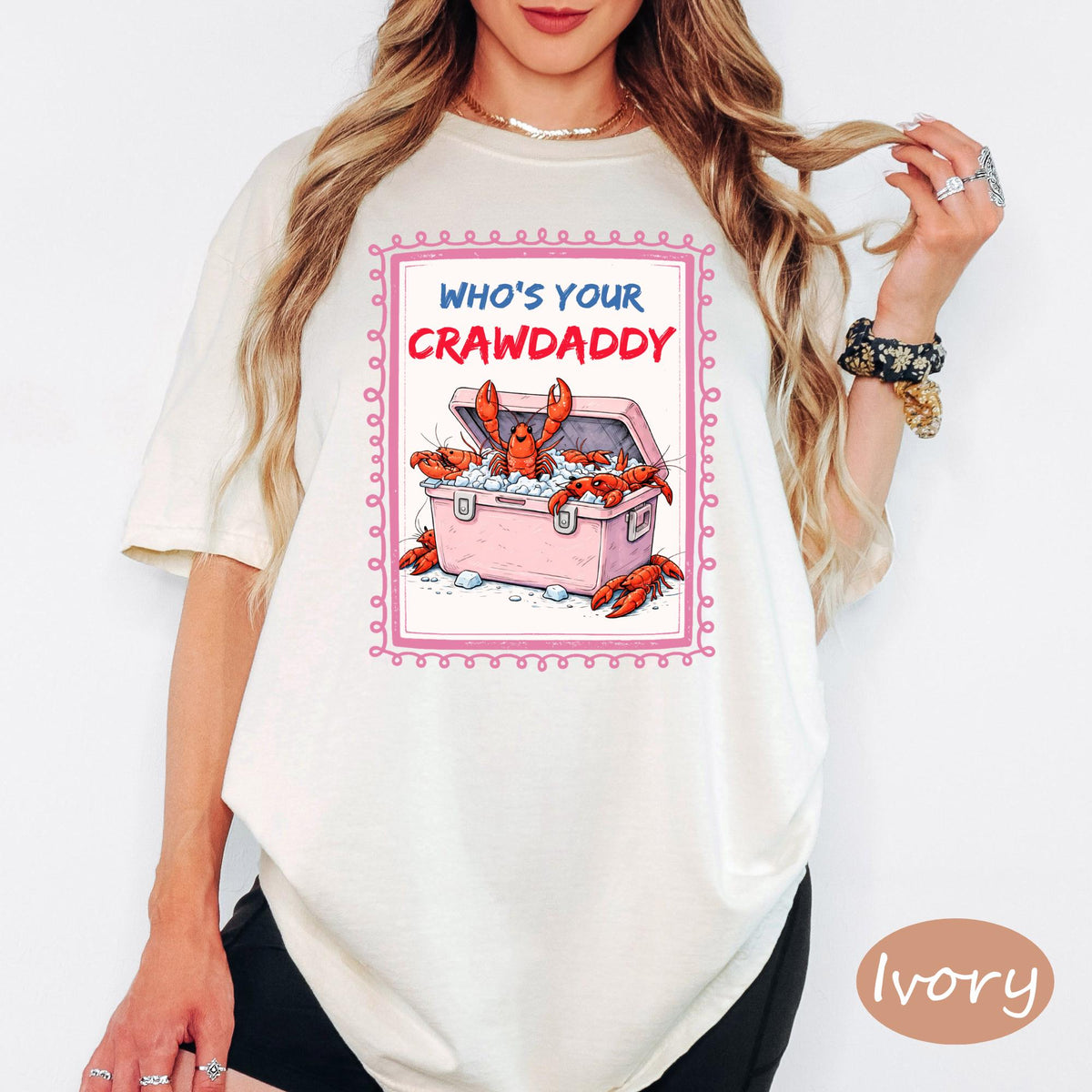 Comfort Colors® Who's Your Crawdaddy Shirt, Retro Coastal Tshirt, Funny Beach Tee, Summer Graphic Tee