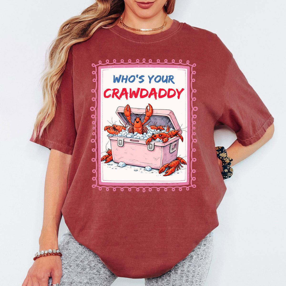 Comfort Colors® Who's Your Crawdaddy Shirt, Retro Coastal Tshirt, Funny Beach Tee, Summer Graphic Tee