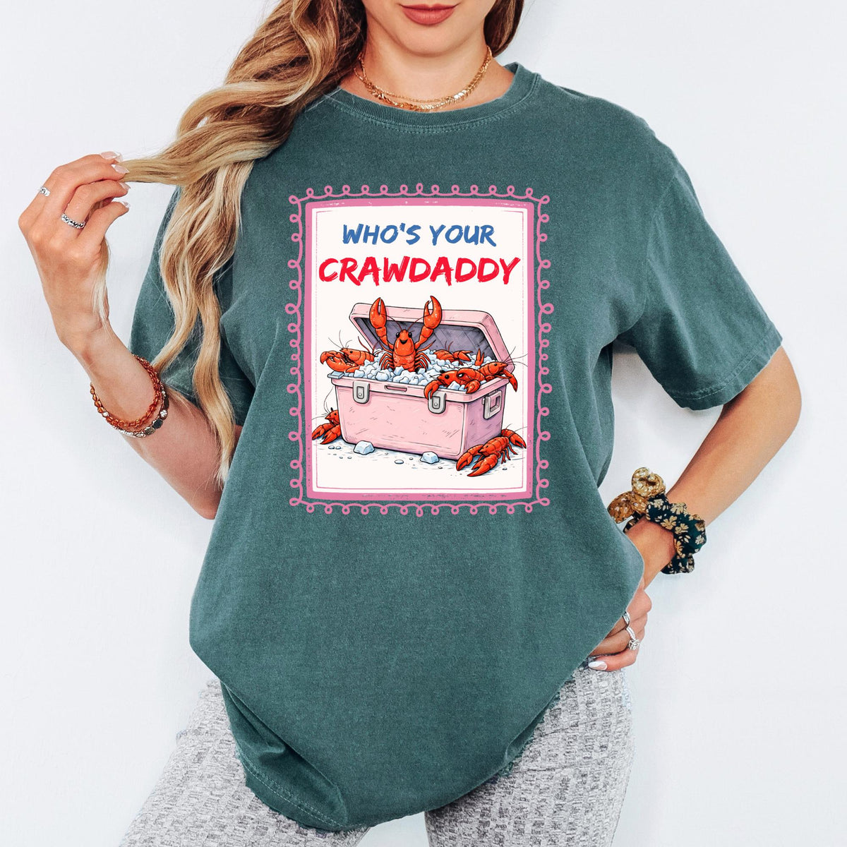 Comfort Colors® Who's Your Crawdaddy Shirt, Retro Coastal Tshirt, Funny Beach Tee, Summer Graphic Tee