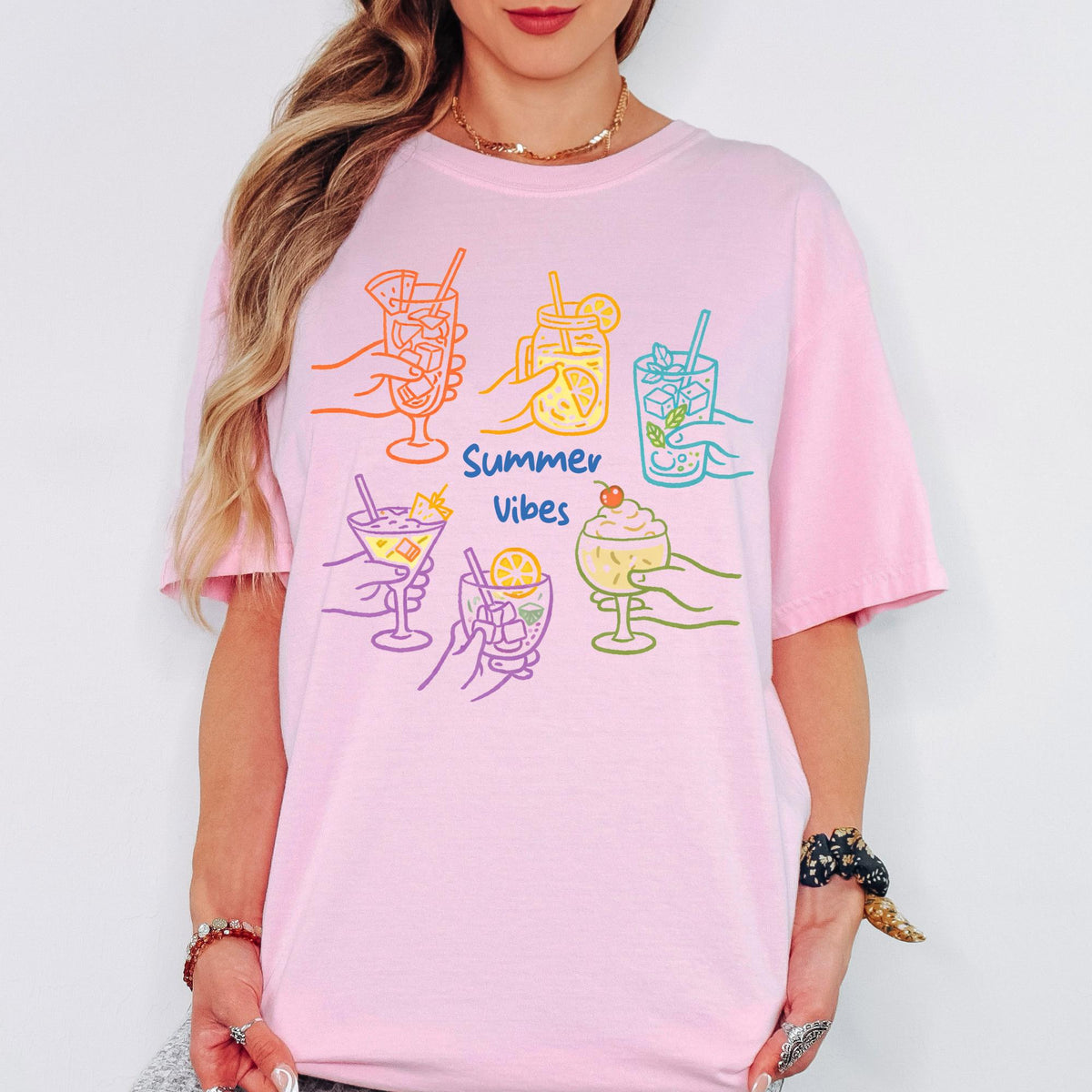 Comfort Colors® Summer Vibes Shirt, Retro Coastal Tshirt, Funny Beach Tee, Summer Graphic Tee