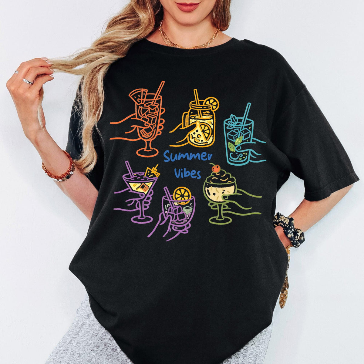 Comfort Colors® Summer Vibes Shirt, Retro Coastal Tshirt, Funny Beach Tee, Summer Graphic Tee